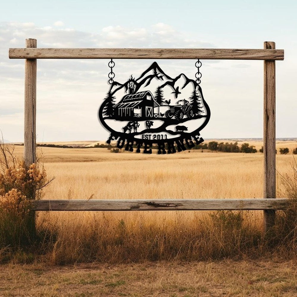 Farm Metal Sign, Ranch Hanging Custom Name and Year Custom Metal Signs