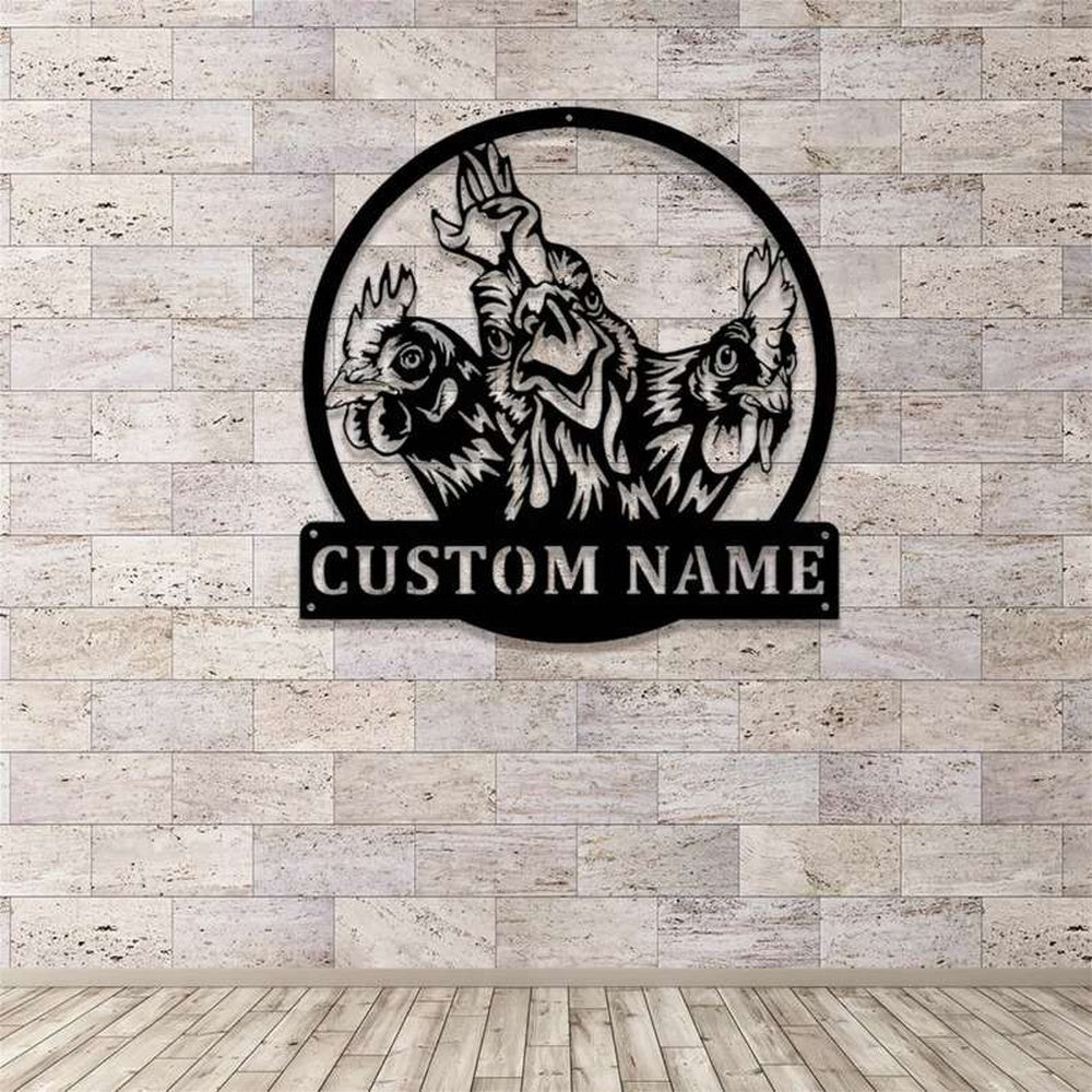 Farm Metal Sign, Roosters Sign Chicken Farm Chicken Coop Farmhouse Personalized Metal Sign