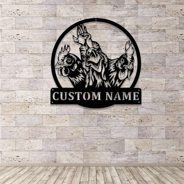 Farm Metal Sign, Roosters Sign Chicken Farm Chicken Coop Farmhouse Personalized Metal Sign