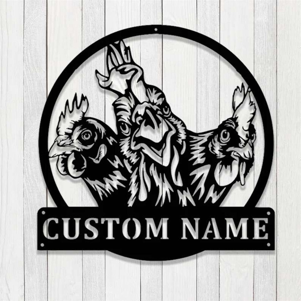 Farm Metal Sign, Roosters Sign Chicken Farm Chicken Coop Farmhouse Personalized Metal Sign