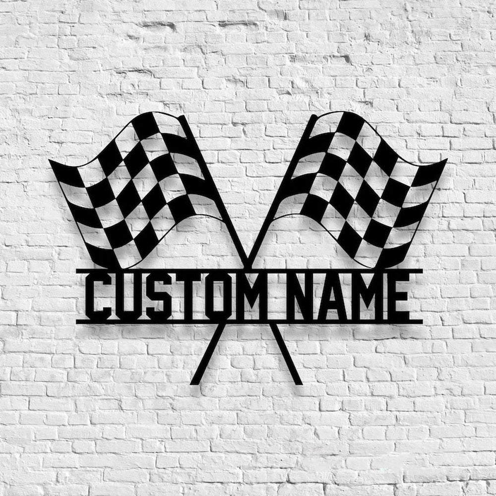 Farm Metal Sign, Start Finish Racing Flag Race Checkered Flag Custom Metal Signs