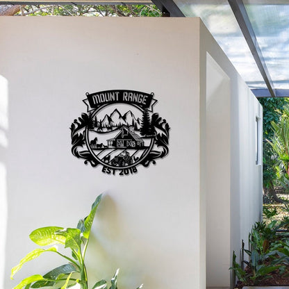 Farm Metal Sign, Swirl Farm Welcome Tractor Barn Deer Mountain Horse Sheep Custom Metal Signs