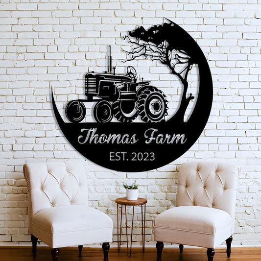 Farm Metal Sign, Tractor Farm Family Name Custom Metal Signs, Tractor Driver