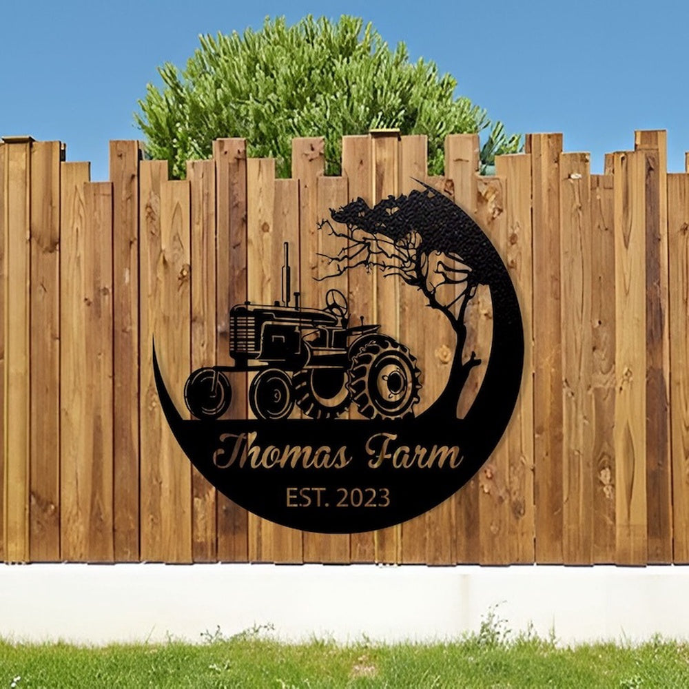 Farm Metal Sign, Tractor Farm Family Name Custom Metal Signs, Tractor Driver