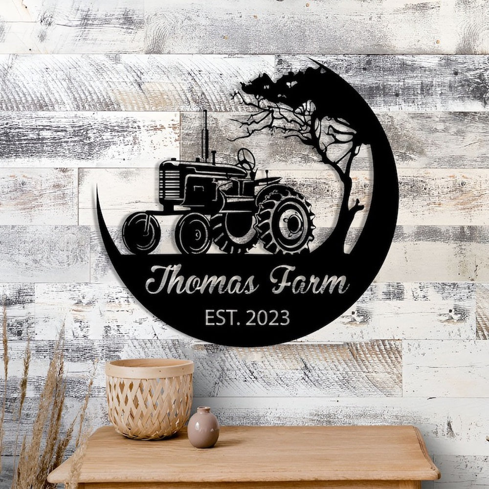 Farm Metal Sign, Tractor Farm Family Name Custom Metal Signs, Tractor Driver