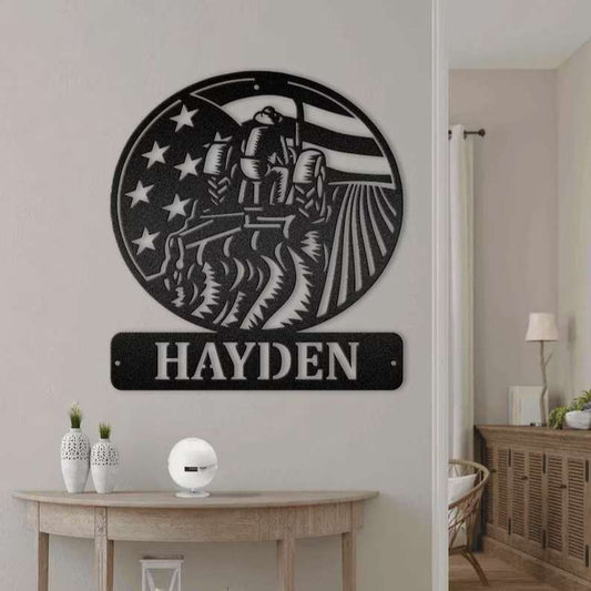 Farm Metal Sign, Tractor Sign Farmhouse Tractor Personalized Metal Sign