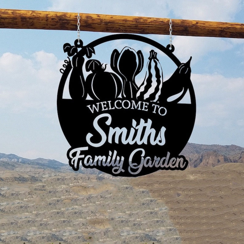 Farm Metal Sign, Vegetable Farm Family Garden Custom Metal Signs, Garden Lover