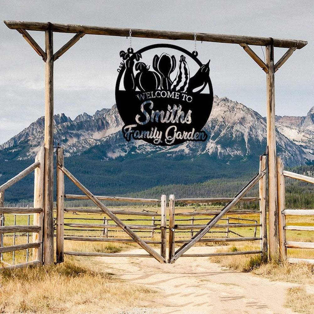 Farm Metal Sign, Vegetable Farm Family Garden Custom Metal Signs, Garden Lover