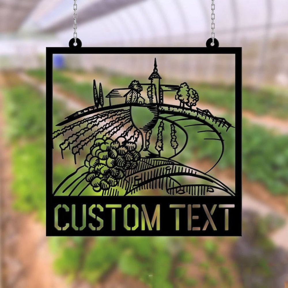 Farm Metal Sign, Vineyard and Winery Grape Farm Grape Garden V2 Custom Metal Signs