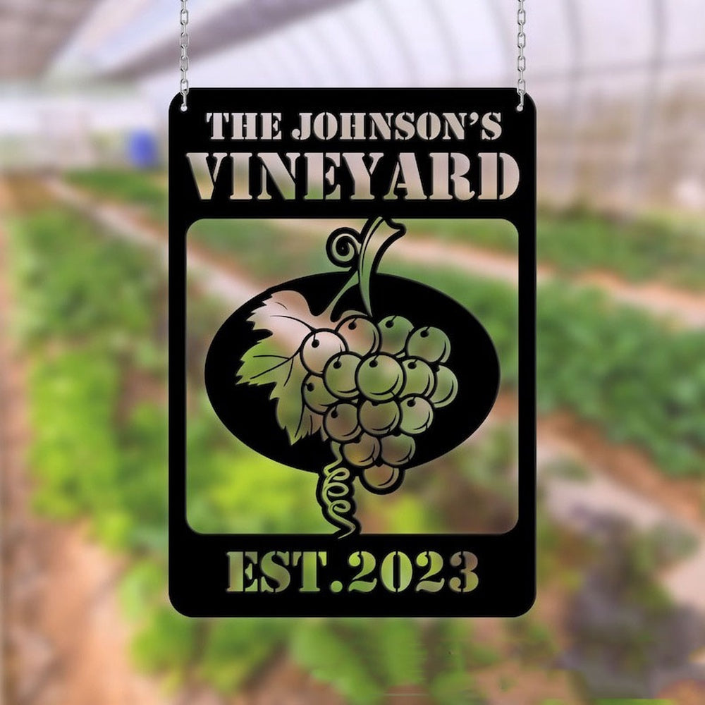 Farm Metal Sign, Vineyard and Winery Grape Farm Grape Garden V3 Custom Metal Signs