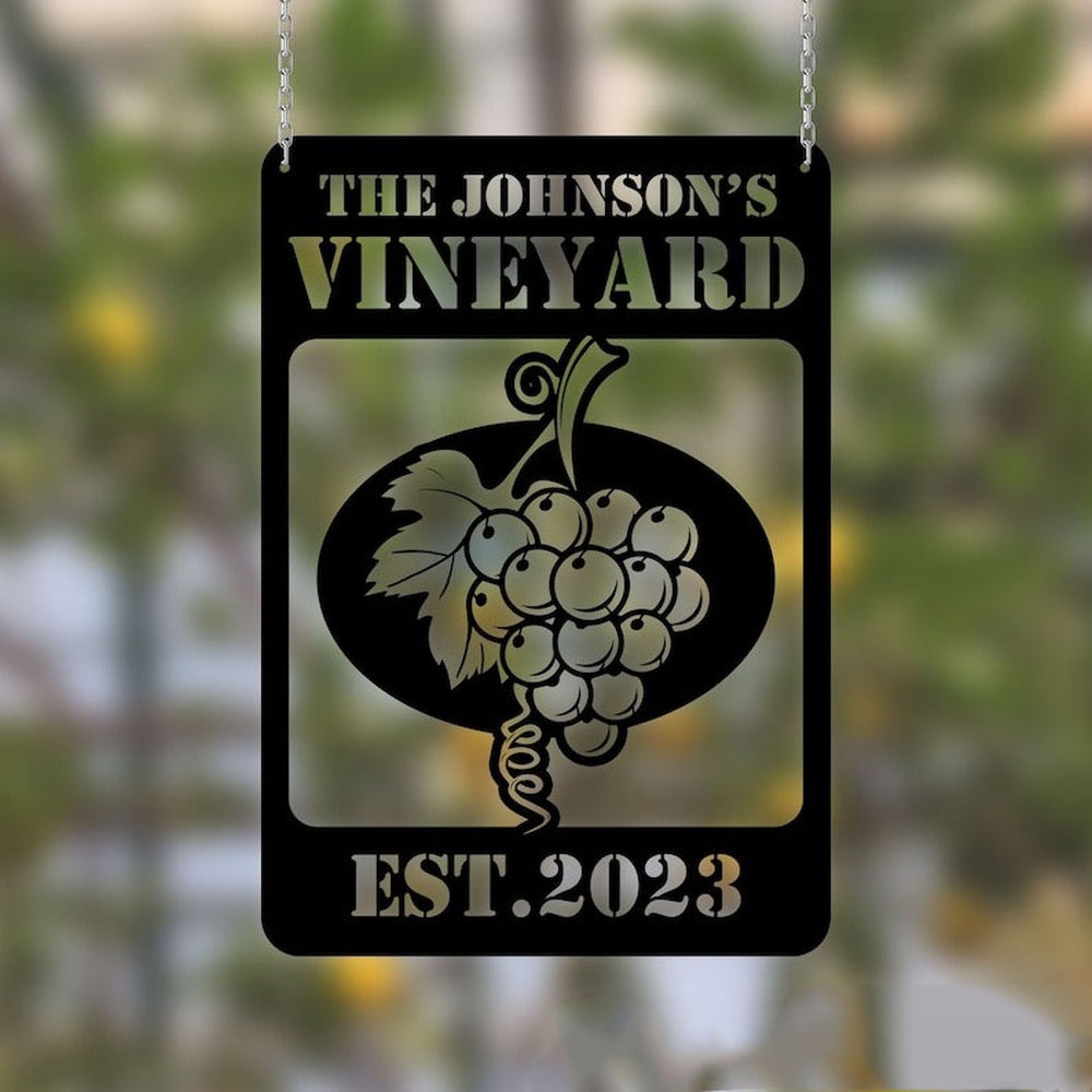 Farm Metal Sign, Vineyard and Winery Grape Farm Grape Garden V3 Custom Metal Signs