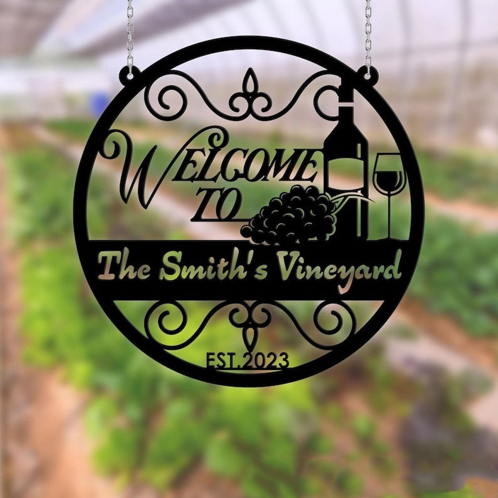 Farm Metal Sign, Vineyard and Winery Grape Farm Grape Garden V4 Custom Metal Signs