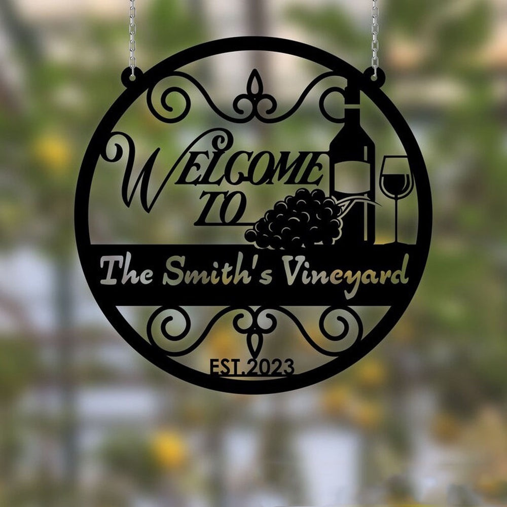 Farm Metal Sign, Vineyard and Winery Grape Farm Grape Garden V4 Custom Metal Signs