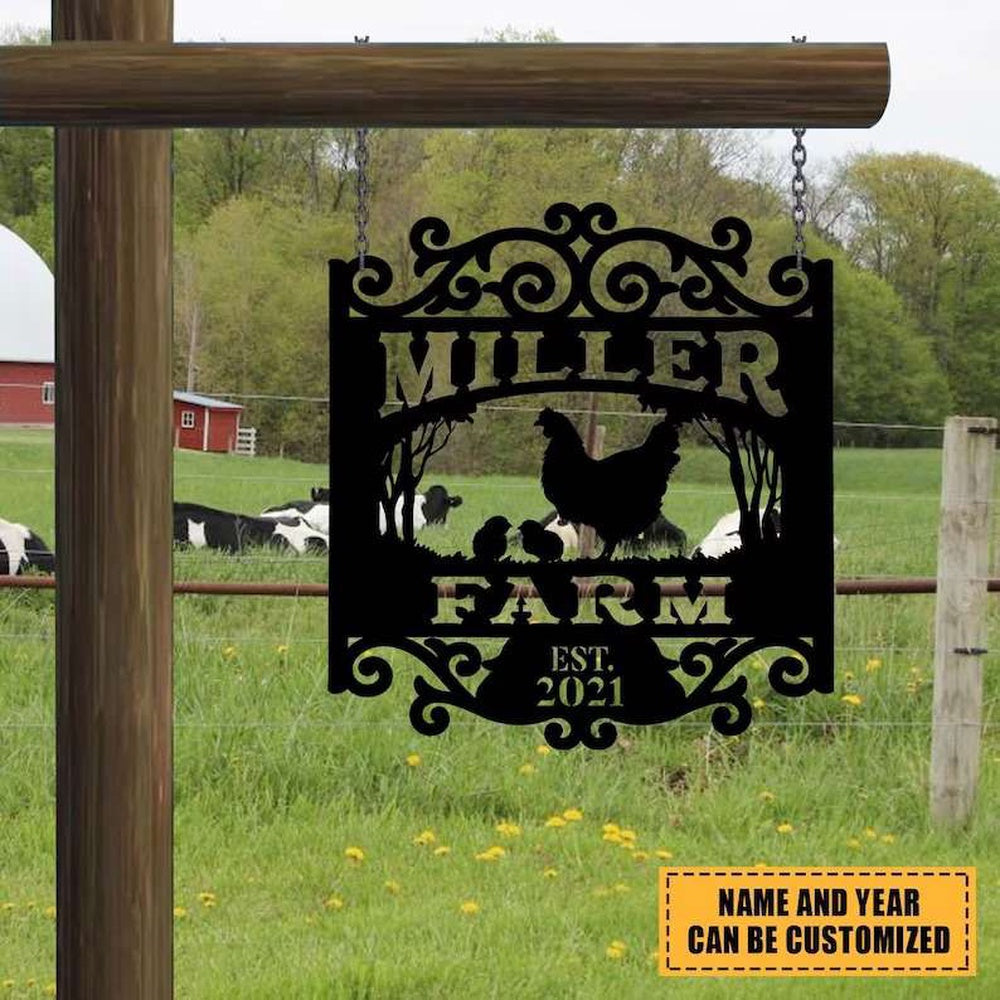 Farm Metal Sign, Vintage Chicken Coop Farm Metal Sign Farmhouse Decor Custom Farm Sign
