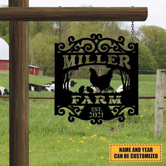 Farm Metal Sign, Vintage Chicken Coop Farm Metal Sign Farmhouse Decor Custom Farm Sign