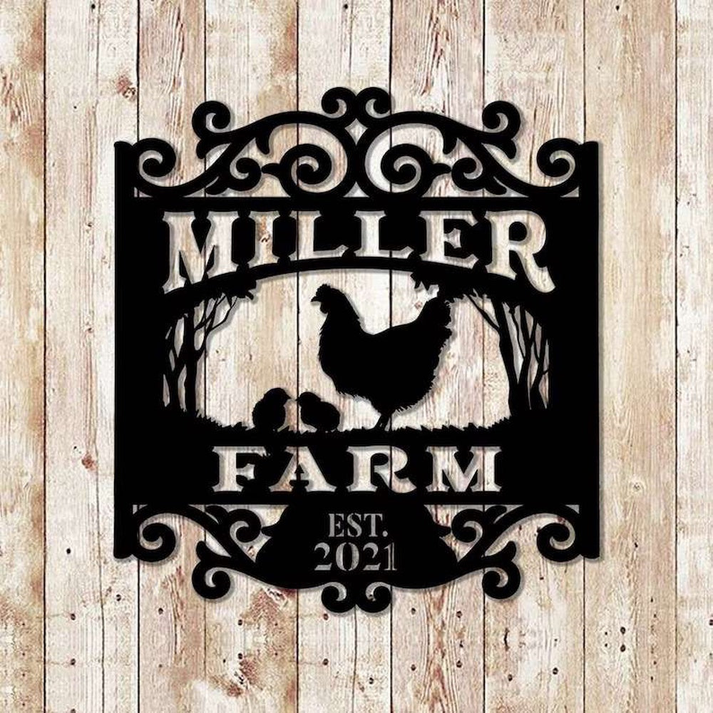 Farm Metal Sign, Vintage Chicken Coop Farm Metal Sign Farmhouse Decor Custom Farm Sign