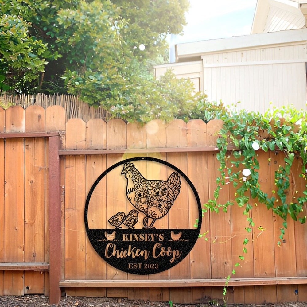 Farm Metal Sign, Vintage Chicken Coop Sign Chicken Hen House Farmhouse Personalized Farm Metal Sign