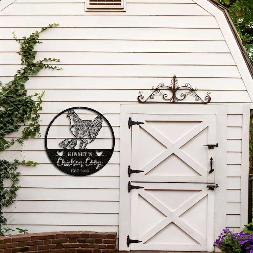 Farm Metal Sign, Vintage Chicken Coop Sign Chicken Hen House Farmhouse Personalized Farm Metal Sign