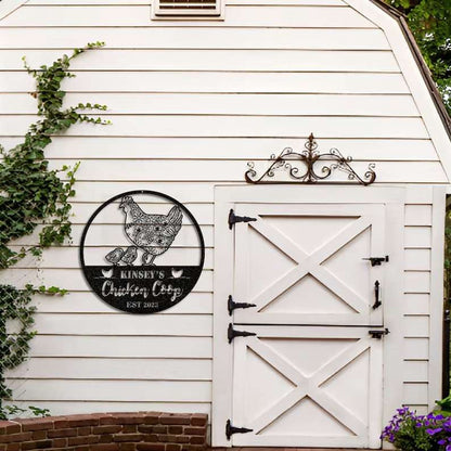 Farm Metal Sign, Vintage Chicken Coop Sign Chicken Hen House Farmhouse Personalized Farm Metal Sign