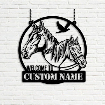 Farm Metal Sign, Welcome to Horse Farm Horse Ranch Welcome Farm Animals Custom Metal Signs