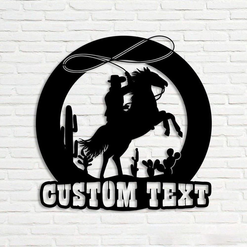 Farm Metal Sign, Western Cowboy Saguaro Custom Metal Signs