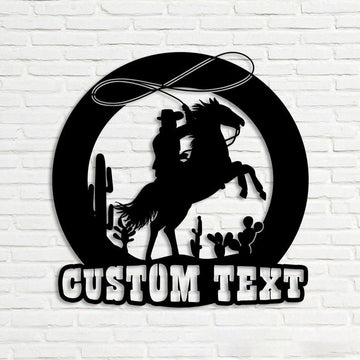 Farm Metal Sign, Western Cowboy Saguaro Custom Metal Signs