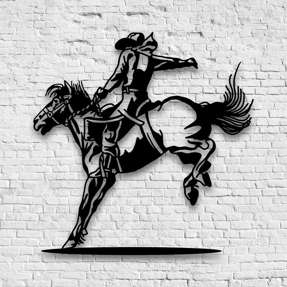 Farm Metal Sign, Western Cowboy Texas Cowboy Riding Horse Custom Metal Signs