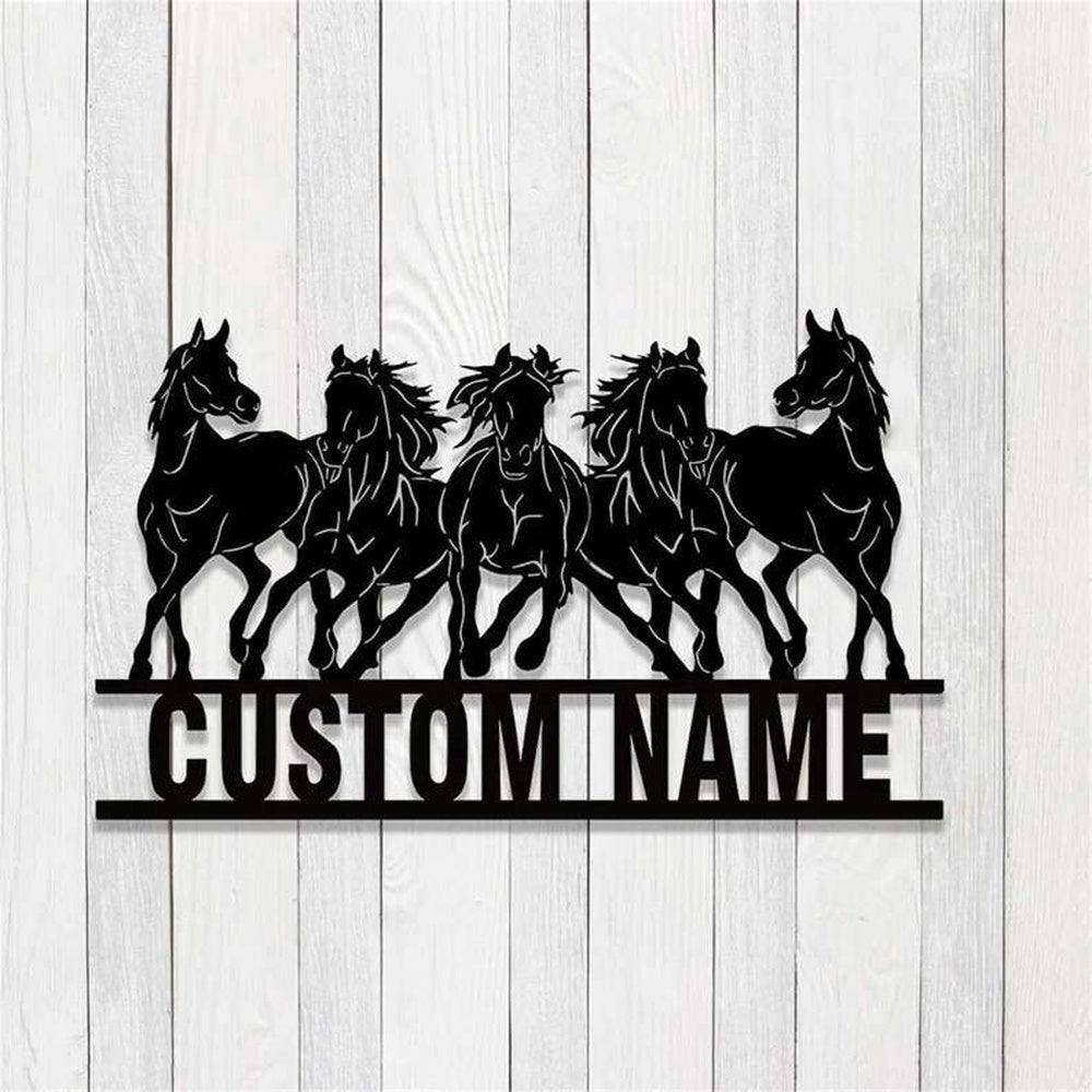 Farm Metal Sign, Wild Horse Sign Horse Ranch Farmhouse Farm Personalized Metal Horse Sign