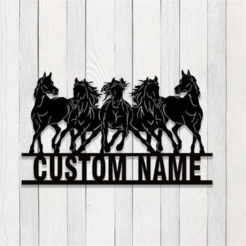 Farm Metal Sign, Wild Horse Sign Horse Ranch Farmhouse Farm Personalized Metal Horse Sign