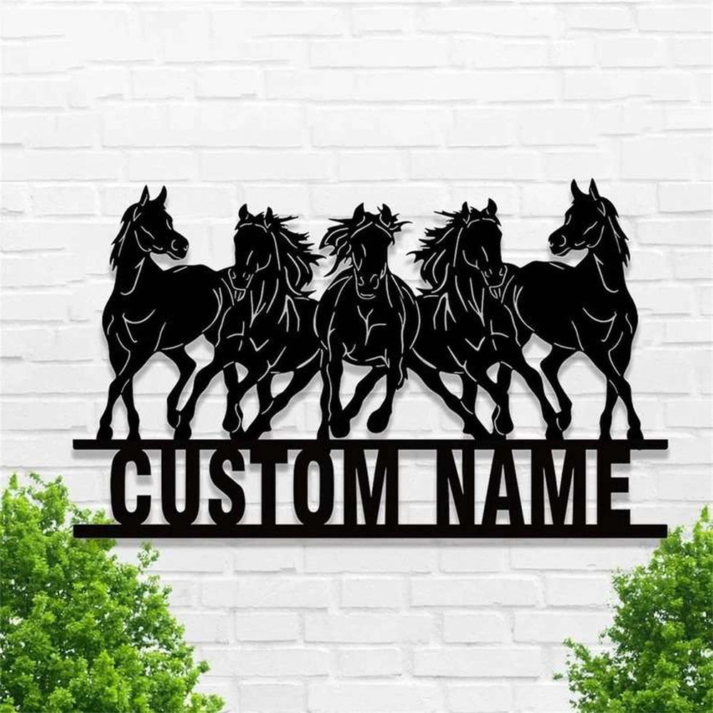 Farm Metal Sign, Wild Horse Sign Horse Ranch Farmhouse Farm Personalized Metal Horse Sign