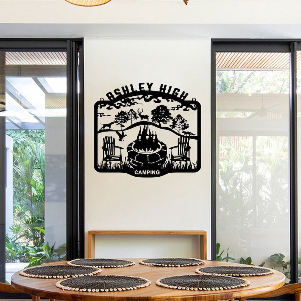 Farm Metal Sign, Winter Camp Fire Pit Farm Porch Camping Custom Metal Signs