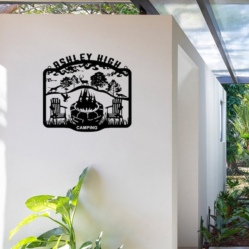 Farm Metal Sign, Winter Camp Fire Pit Farm Porch Camping Custom Metal Signs