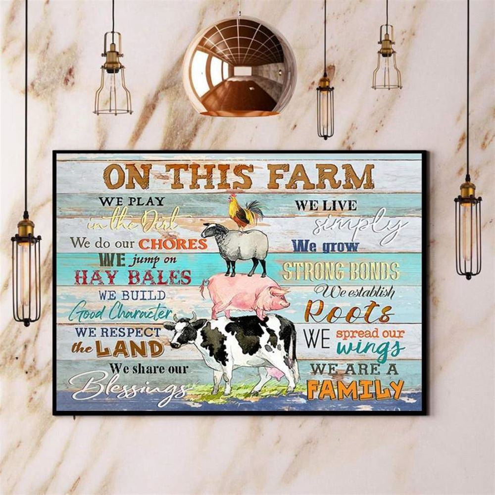 Farm On This Farm We Are A Family Canvas, Farm Canvas, Farm Gift, Farm Home Decor