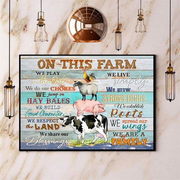 Farm On This Farm We Are A Family Canvas, Farm Canvas, Farm Gift, Farm Home Decor