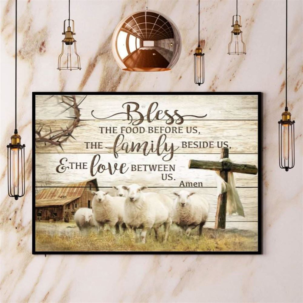 Farm Ship Bless The Food Before Us The Family Beside Us &Amp The Love Between Us Canvas, Farm Canvas, Farm Gift, Farm Home Decor