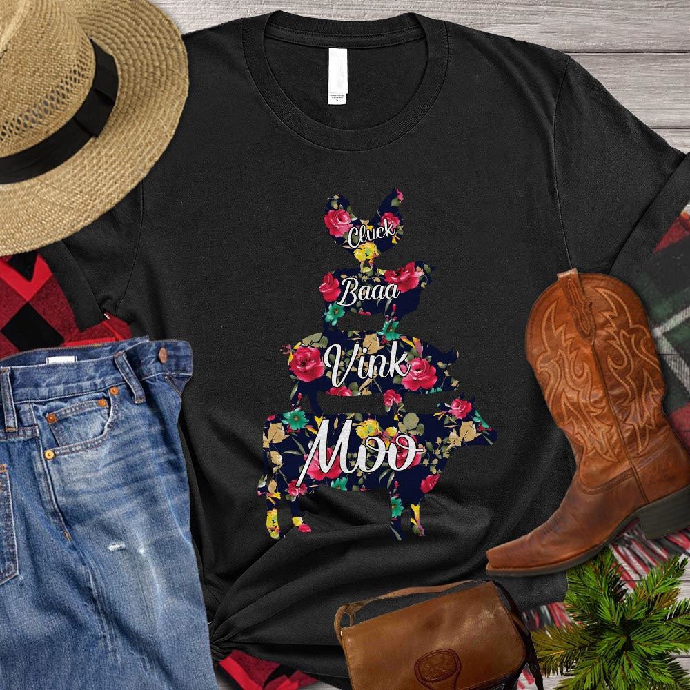 Farm T Shirt, Cluck Baa Vink Moo T Shirt, Farm Shirts, Funny Farm Shirts