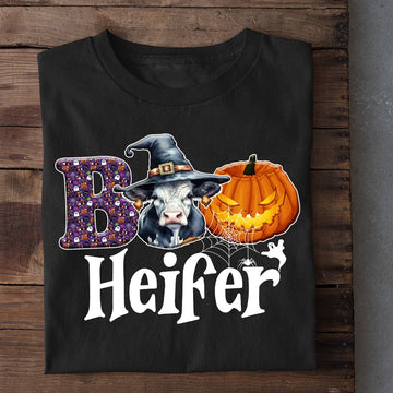 Farm T Shirt, Cool Halloween Boo Heifer T Shirt, Farm Shirts, Funny Farm Shirts