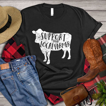 Farm T Shirt, Cow T-shirt, Support Your Local Farmer T Shirt, Farm Shirts, Funny Farm Shirts
