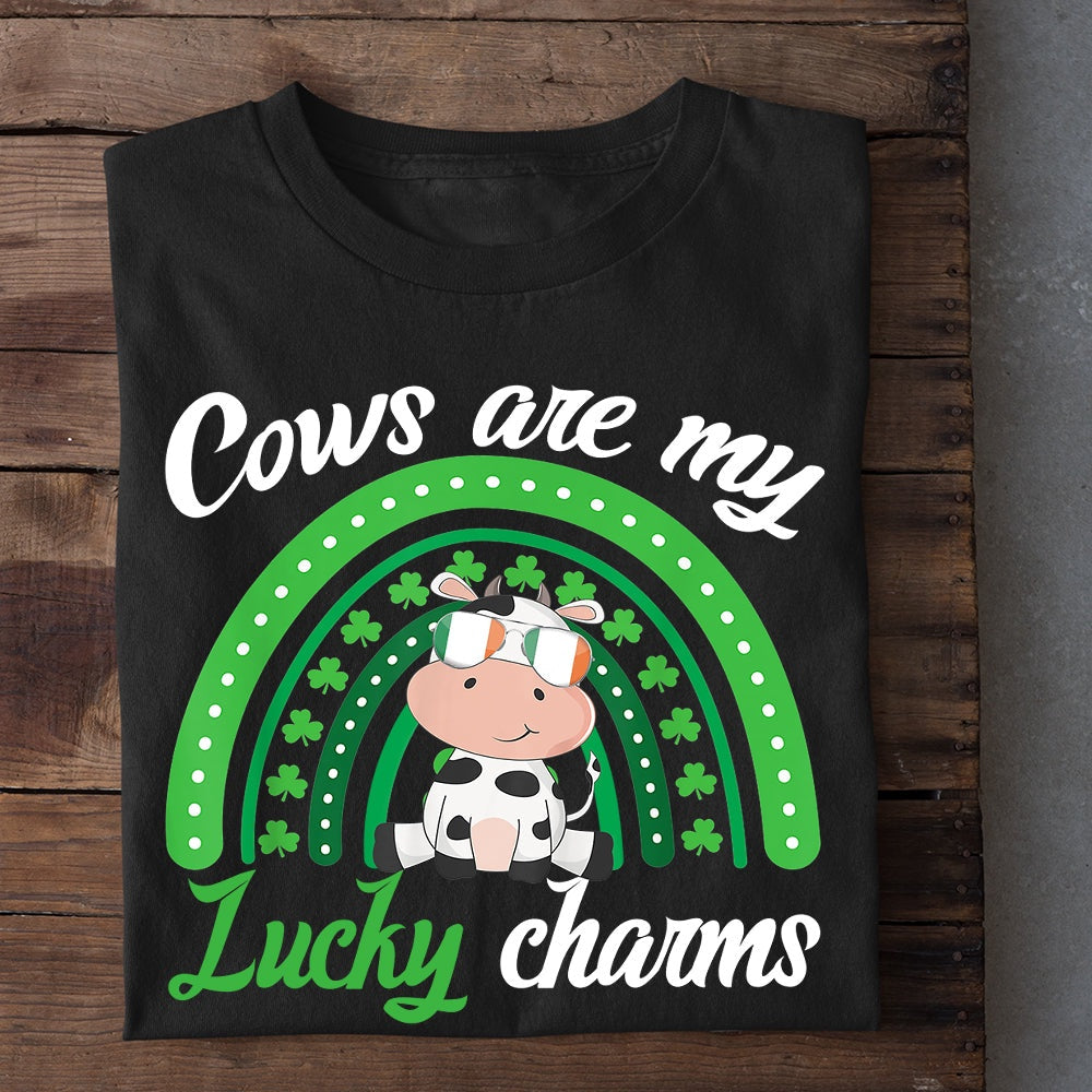 Farm T Shirt, Cows Are My Lucky Charms Gift For Cow Lovers T Shirt, Farm Shirts, Funny Farm Shirts