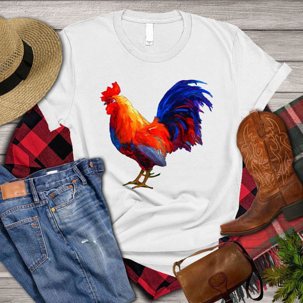 Farm T Shirt, Cute Beautiful Color Chicken T Shirts, Farm Shirts, Funny Farm Shirts