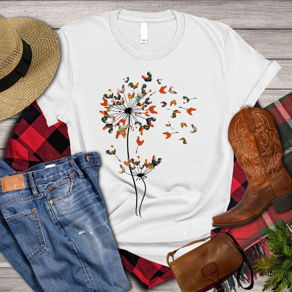 Farm T Shirt, Cute Flower Chicken T Shirts, Farm Shirts, Funny Farm Shirts