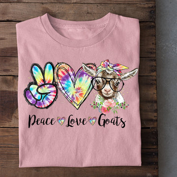 Farm T Shirt, Cute Peace Love Goats T Shirt, Farm Shirts, Funny Farm Shirts
