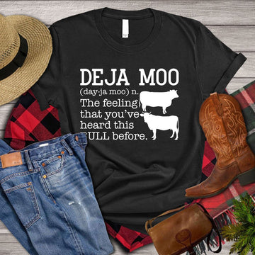 Farm T Shirt, Deja Moo The Feeling That You've Heard This Bull Before T Shirt, Farm Shirts, Funny Farm Shirts