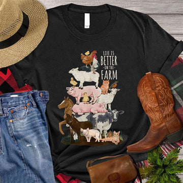 Farm T Shirt, Farm Animals T-shirt, Life Is Better On The Farm T Shirt, Farm Shirts, Funny Farm Shirts