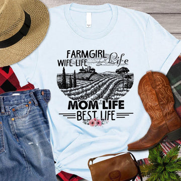 Farm T Shirt, Farm Girl Life Wife Life Mom T Shirt, Farm Shirts, Funny Farm Shirts