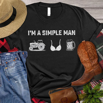 Farm T Shirt, Farm I Am A Simple Man T Shirt, Farm Shirts, Funny Farm Shirts