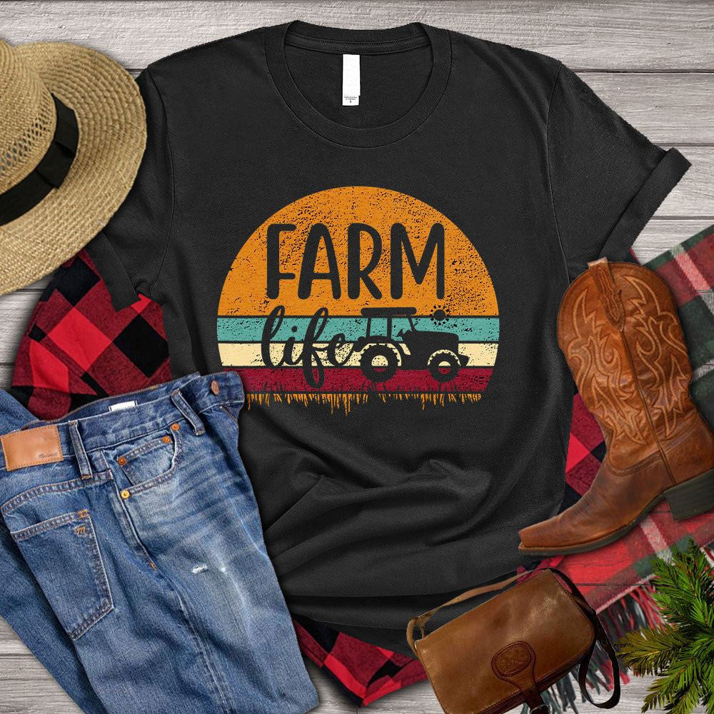 Farm T Shirt, Farm Life With Tractor T Shirt, Farm Shirts, Funny Farm Shirts