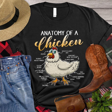 Farm T Shirt, Funny Anatomy Of A Chicken T Shirt, Farm Shirts, Funny Farm Shirts