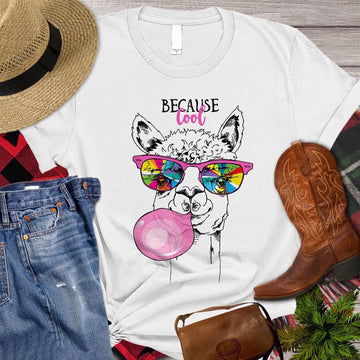 Farm T Shirt, Funny Because Cool Llama Balloon Rainbow T Shirt, Farm Shirts, Funny Farm Shirts
