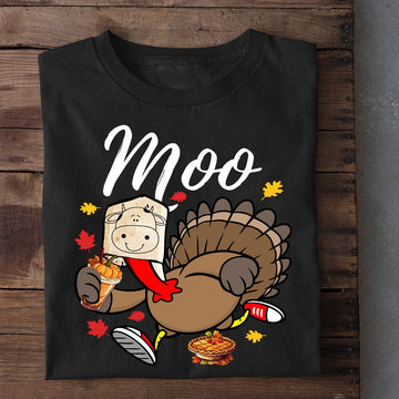 Farm T Shirt, Funny Cow Thanksgiving T-Shirt, Moo I'M A Turkey T Shirt, Farm Shirts, Funny Farm Shirts
